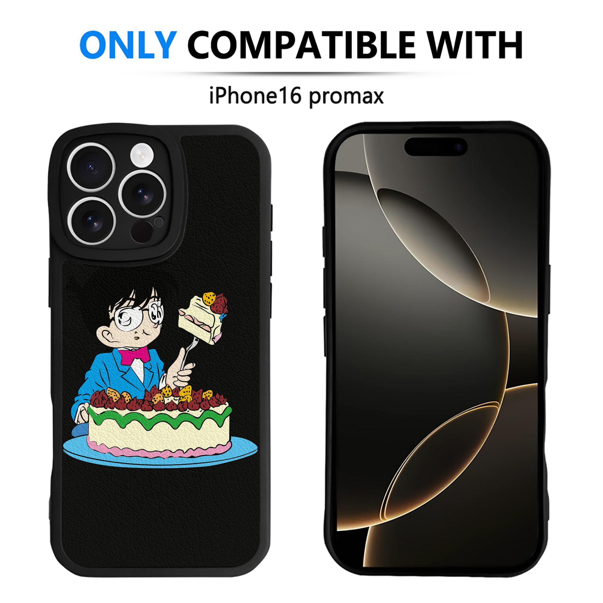 （画像用） 名探偵コナン 江戸川 コナン Detective Conan Conan Edogawa 【iPhone 16シリーズ対応】シリコンスマホケース（レザー調） 材質：シリコン